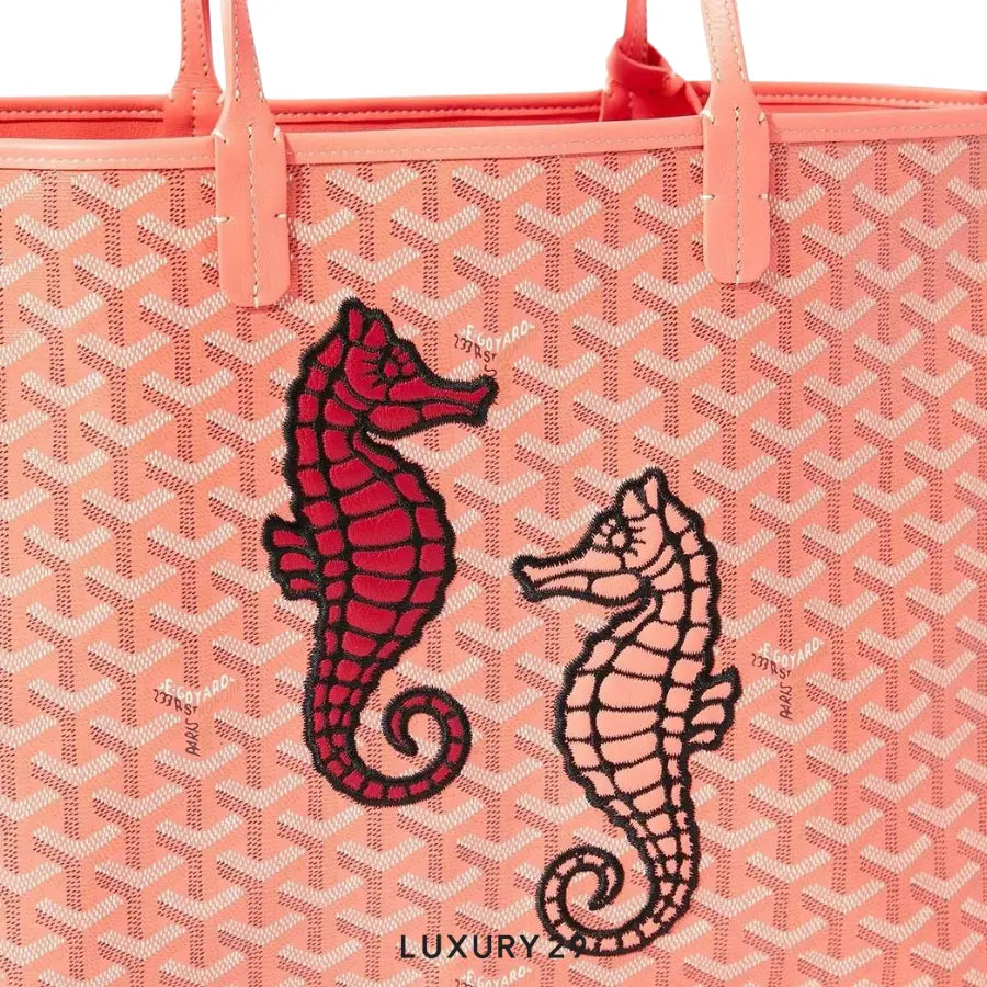 Goyard Anjou PM Seahorse Embroidery Coral GOYARD