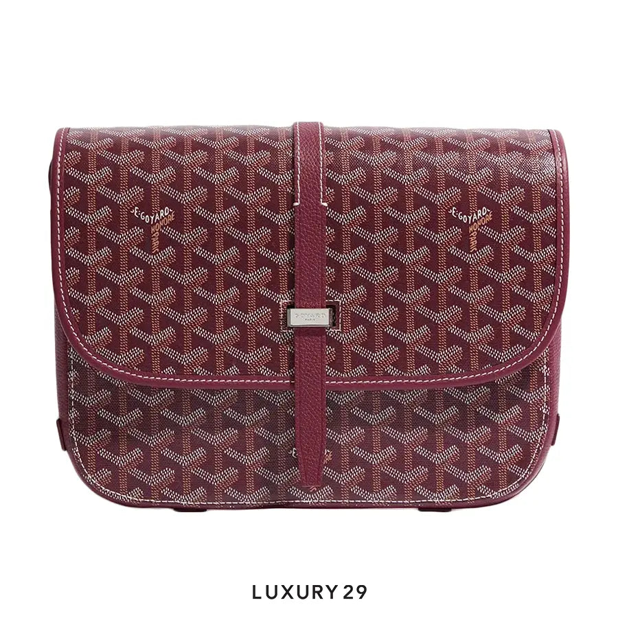 Goyard Belvedere MM Bag Burgundy