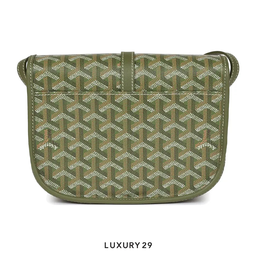 Goyard Belvedere PM Bag Khaki Goyardine Palladium Hardware GOYARD