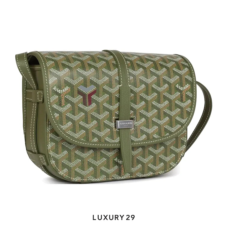 Goyard Belvedere PM Bag Khaki Goyardine Palladium Hardware GOYARD