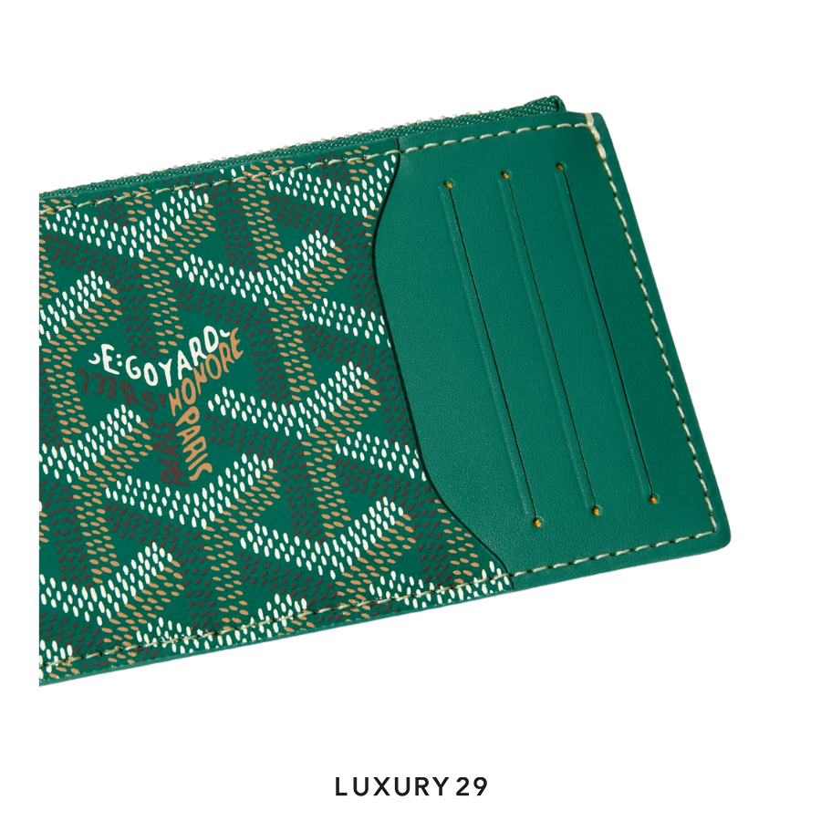 Goyard Bourbon zipped card holder Green GOYARD