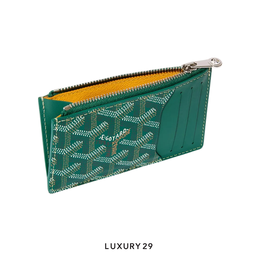 Goyard Bourbon zipped card holder Green GOYARD