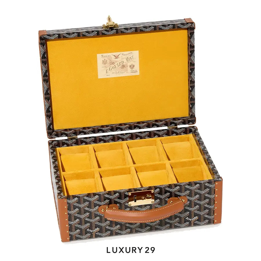 Goyard Joux 8 Watch Case Black & Tan GOYARD Luxury29