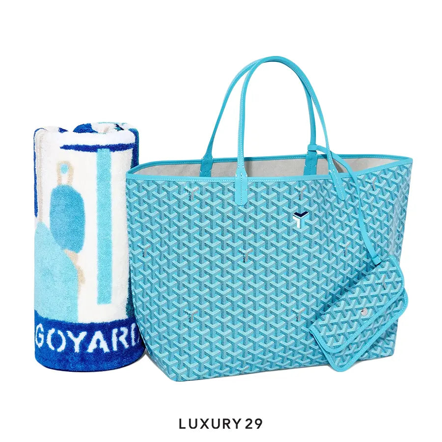Goyard Saint Louis GM Bag and Balise Beach Towel Turquoise GOYARD