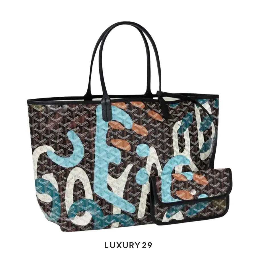 Goyard Saint Louis PM Bag Lettres Camouflage Blue GOYARD