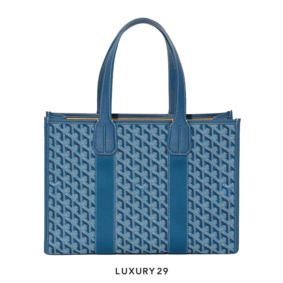 Goyard Villette Jacquard Tote Bag PM Ocean Blue GOYARD