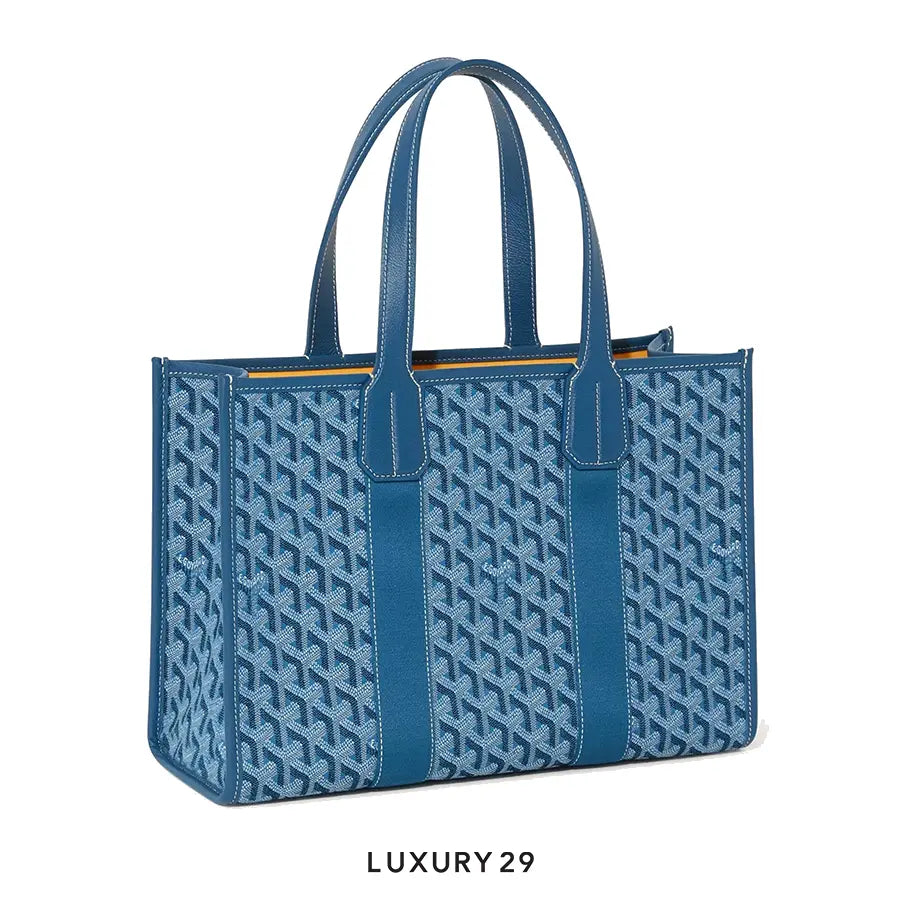 Goyard Villette Jacquard Tote Bag PM Ocean Blue GOYARD
