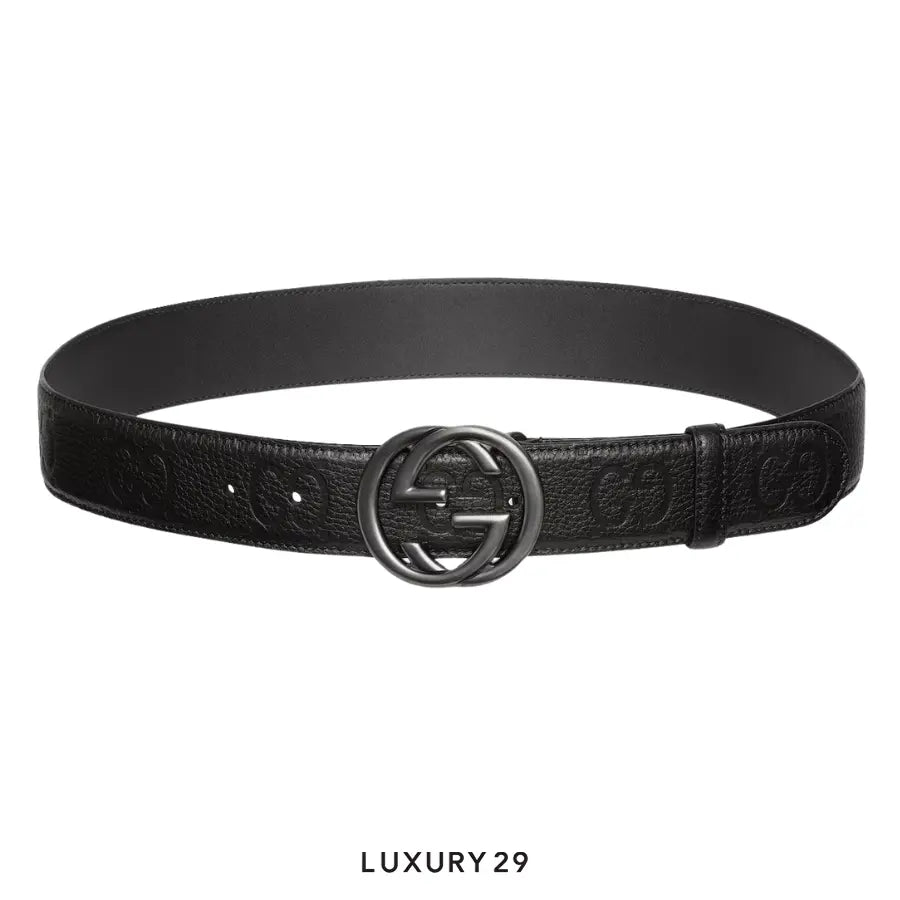 Gucci GG Belt with Interlocking G buckle black leather