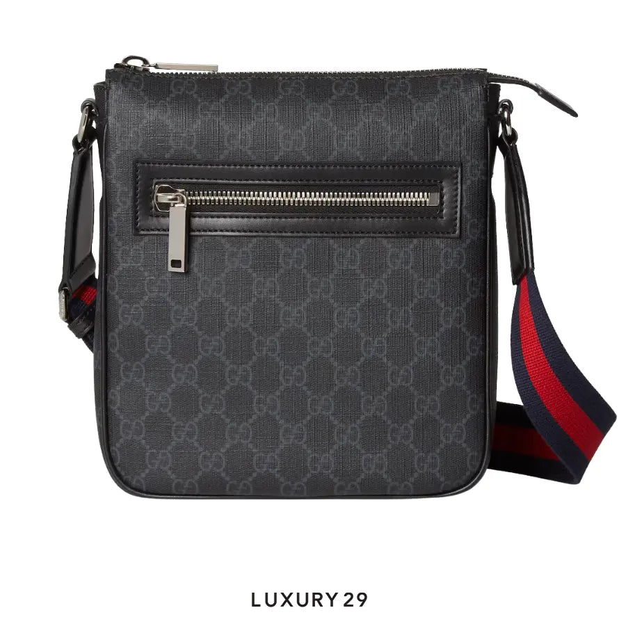 Gucci GG Black small messenger bag Black GG Supreme canvas