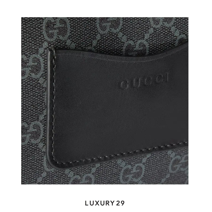 Gucci GG Emblem small crossbody bag Black new GG Monogram coated fabric