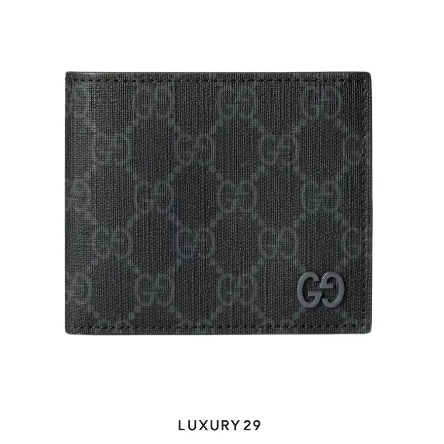 Gucci GG Grey interior GG bi-fold wallet black GG Supreme