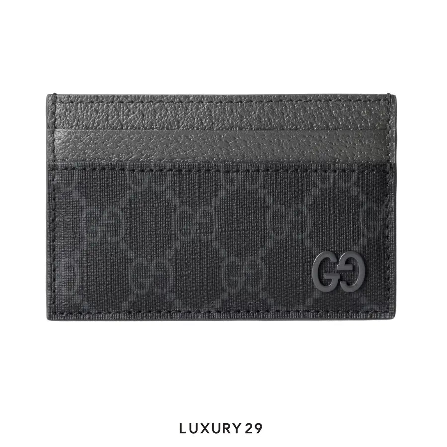 Gucci GG Grey trim GG card case Black