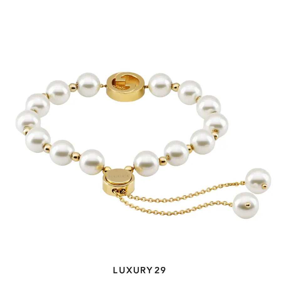 Gucci GG Interlocking pearl bracelet Gold