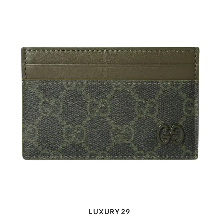 Gucci GG card case forest green GG fabric