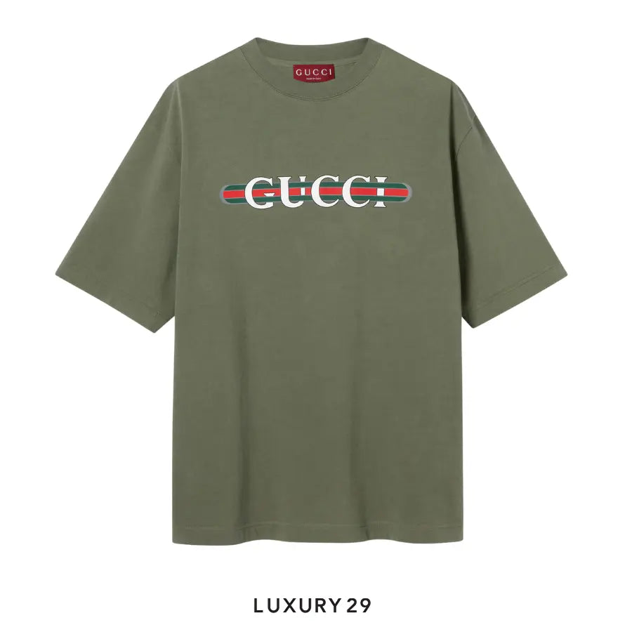 Gucci Heavy cotton jersey T-shirt with print forest green GUCCI Luxury29