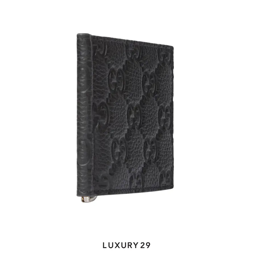 Gucci Imprint wallet with money clip Black