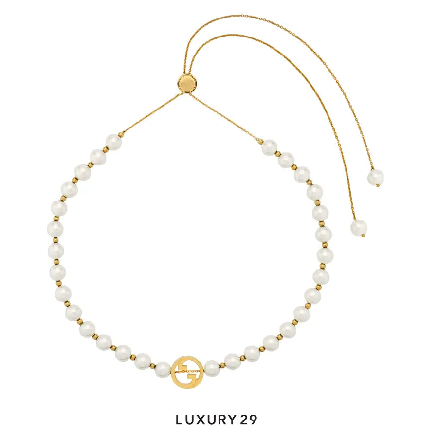 Gucci Interlocking pearl necklace Gold