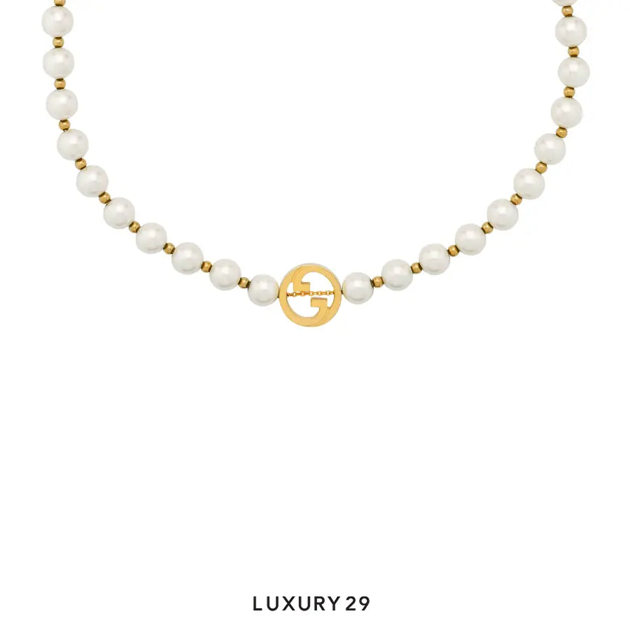 Gucci Interlocking pearl necklace Gold