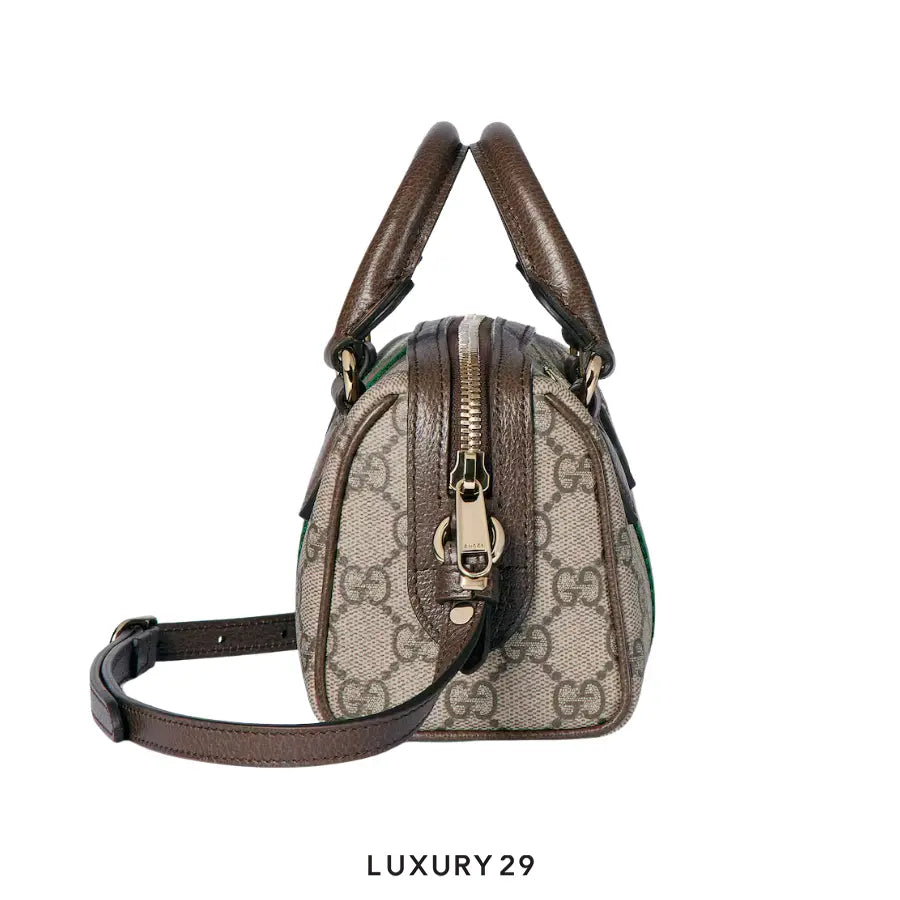 Gucci Ophidia mini boston bag Beige and dark brown GG Monogram coated fabric GUCCI Luxury29