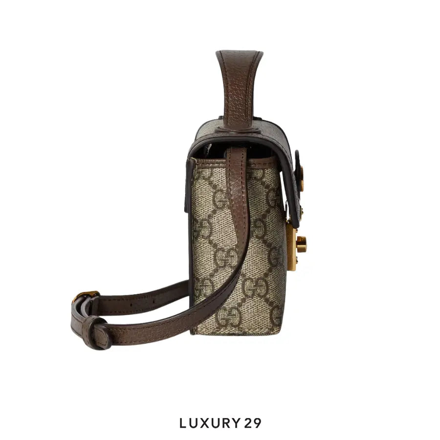 Gucci Ophidia mini top handle bag Beige and ebony GG Supreme canvas Brown GUCCI Luxury29