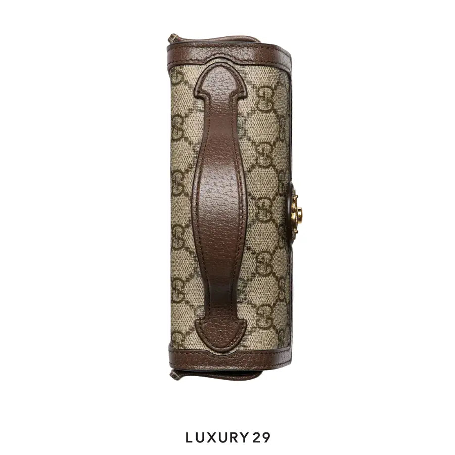 Gucci Ophidia mini top handle bag Beige and ebony GG Supreme canvas Brown GUCCI Luxury29