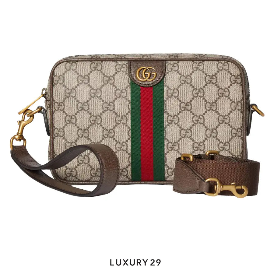 Gucci Ophidia small crossbody bag Beige and dark brown GG Monogram coated fabric