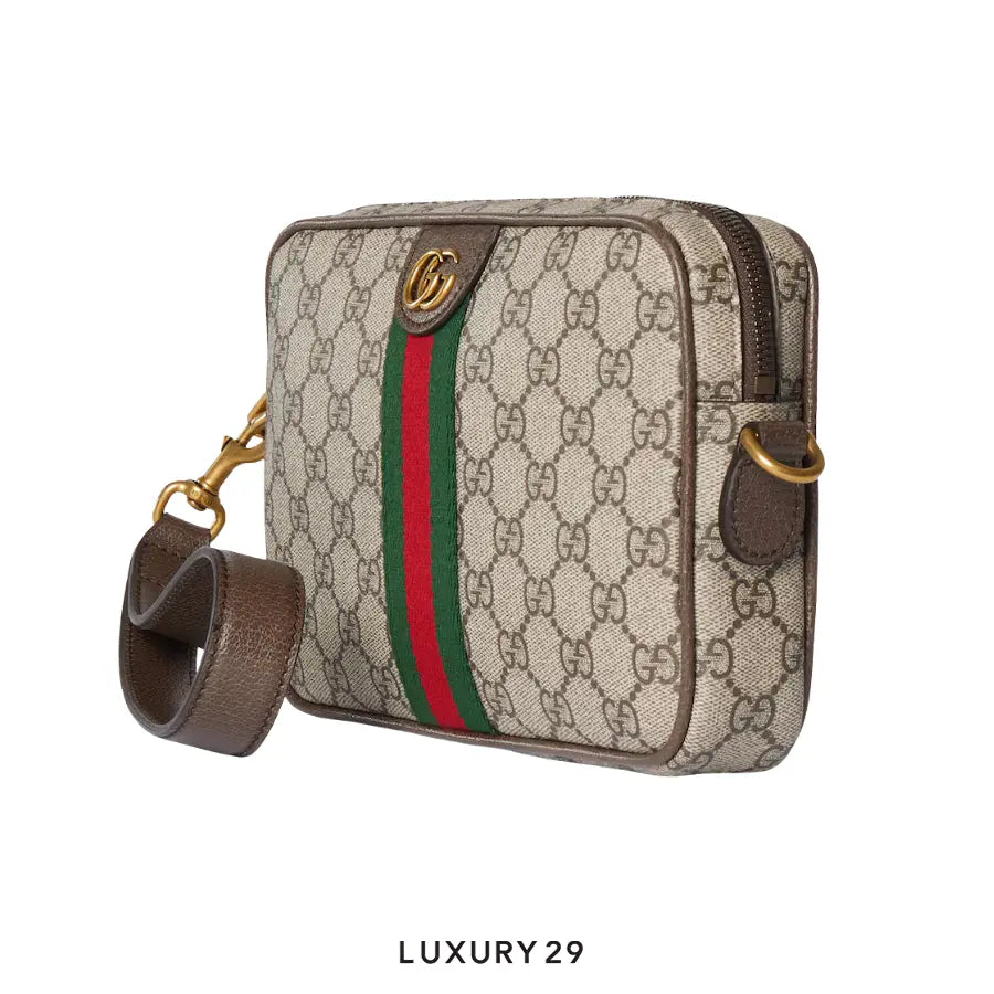 Gucci Ophidia small crossbody bag Beige and dark brown GG Monogram coated fabric