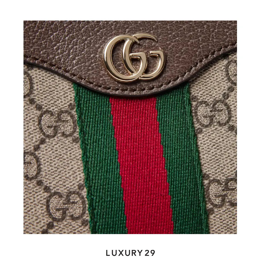 Gucci Ophidia small shoulder bag Beige and dark Brown GG Monogram coated fabric