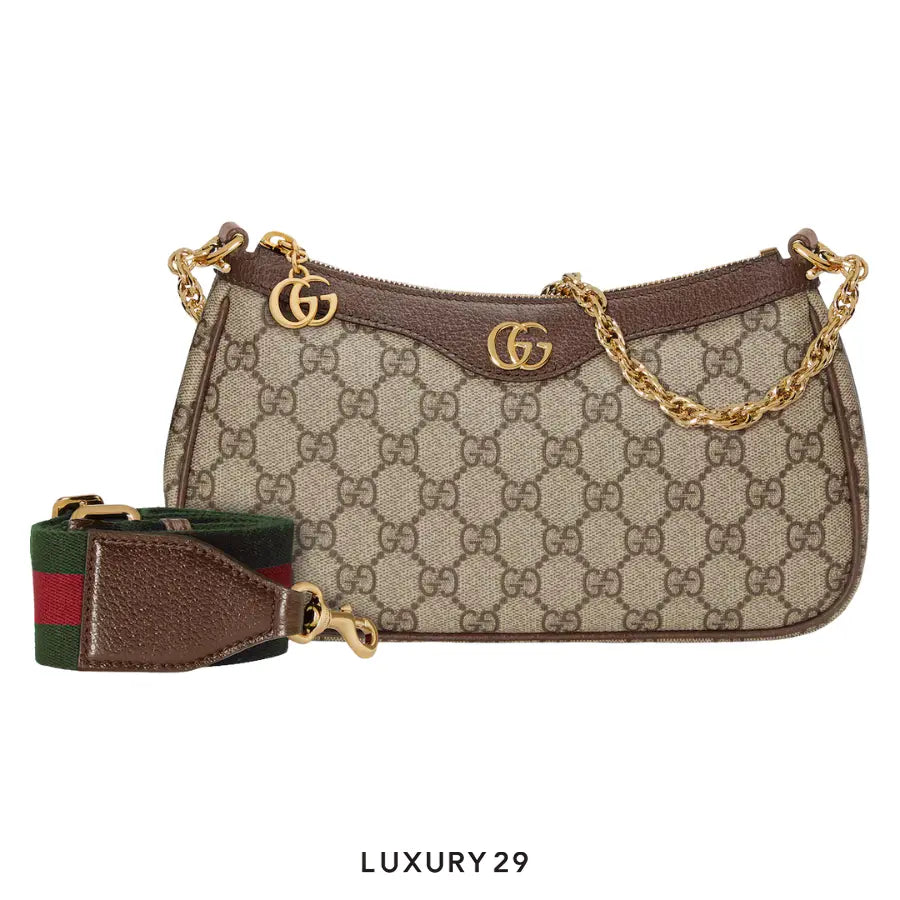 Gucci Ophidia small shoulder bag Beige and dark brown GG Supreme