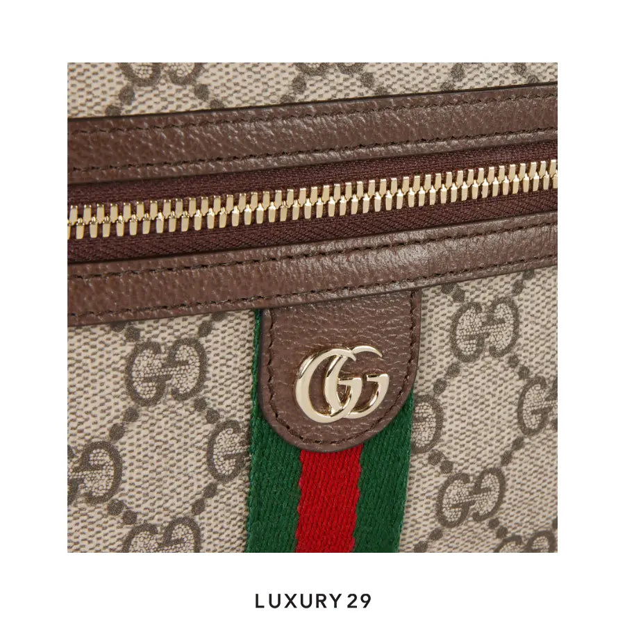 Gucci Ophidia small vanity bag Beige and dark brown GG Monogram coated fabric Brown GUCCI Luxury29