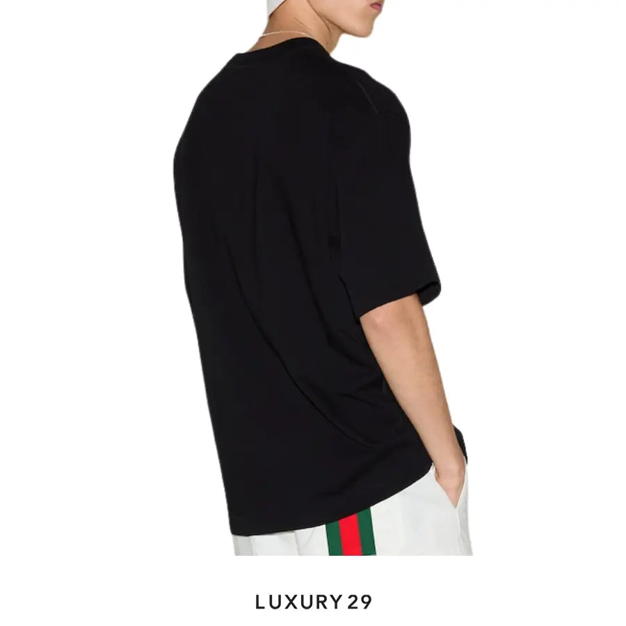 Gucci Printed cotton jersey T-shirt Gucci Web print Black GUCCI Luxury29