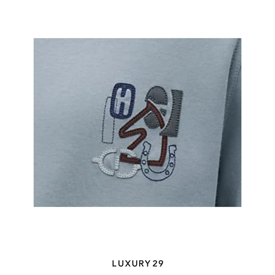 HERMES "H Puzzle" t-shirt with leather detail Eucalyptus HERMES
