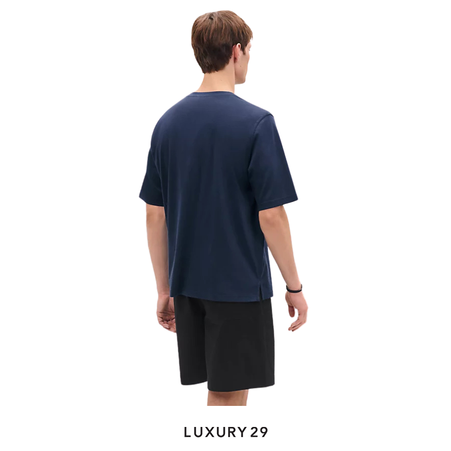 HERMES "H Puzzle" t-shirt with leather detail Ocean HERMES