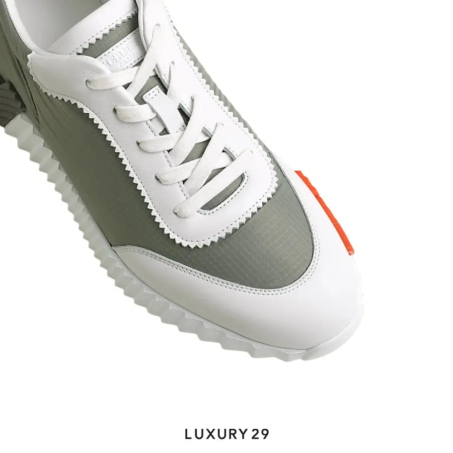 HERMES Sneakers Bouncing etoupe / blanc HERMES