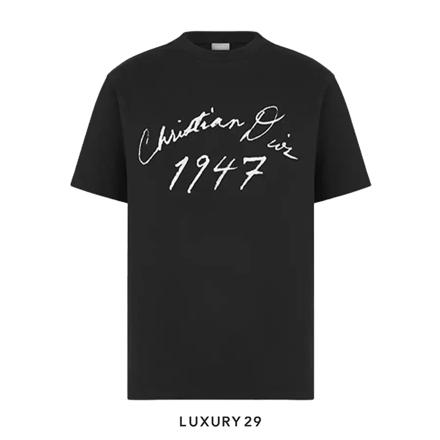 Dior Relaxed-Fit T-Shirt Black Cotton Jersey Handwritten DIOR
