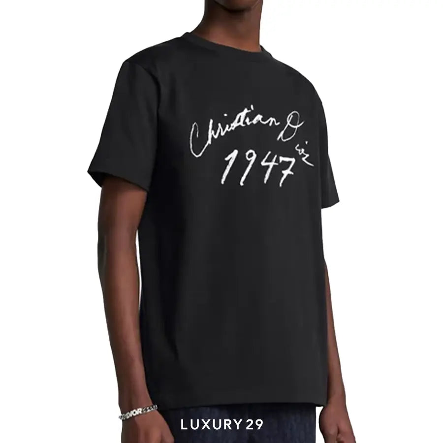 Dior Relaxed-Fit T-Shirt Black Cotton Jersey Handwritten DIOR