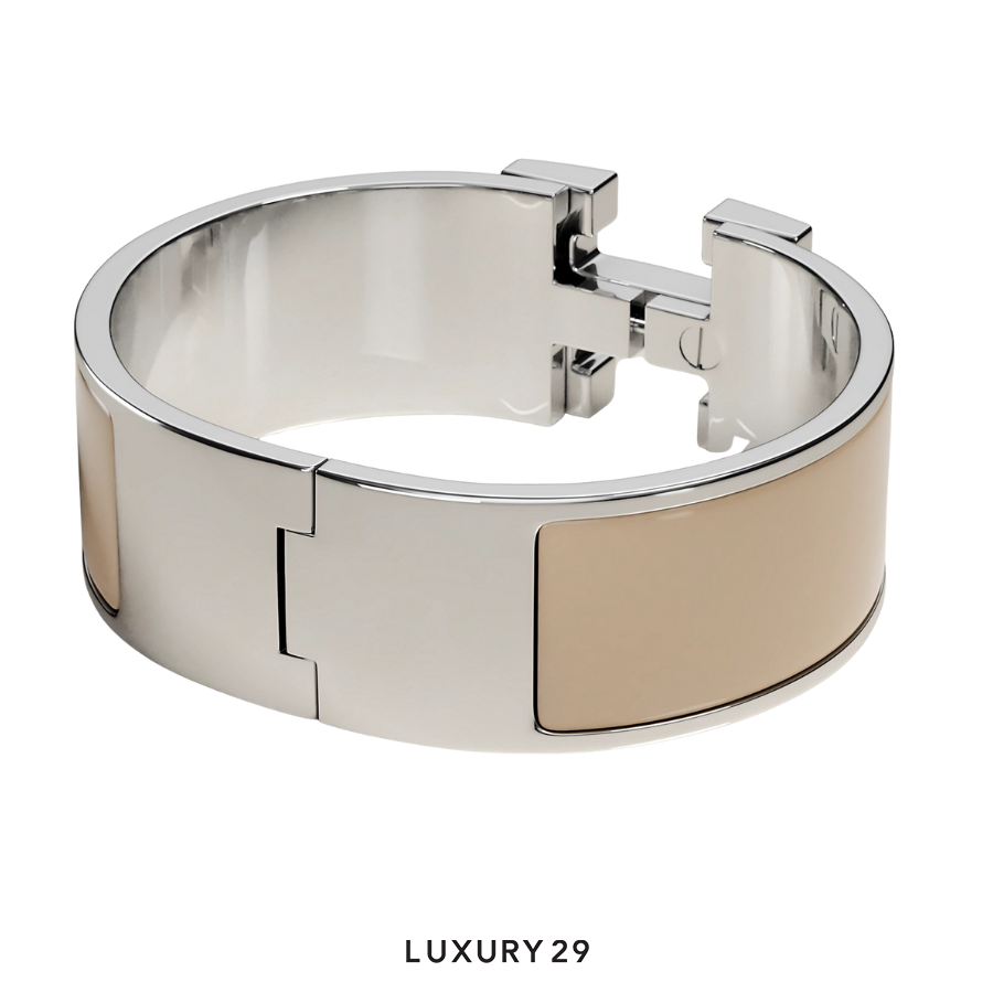 Hermes Clic Clac H bracelet Palladium plated PM marron glace HERMES