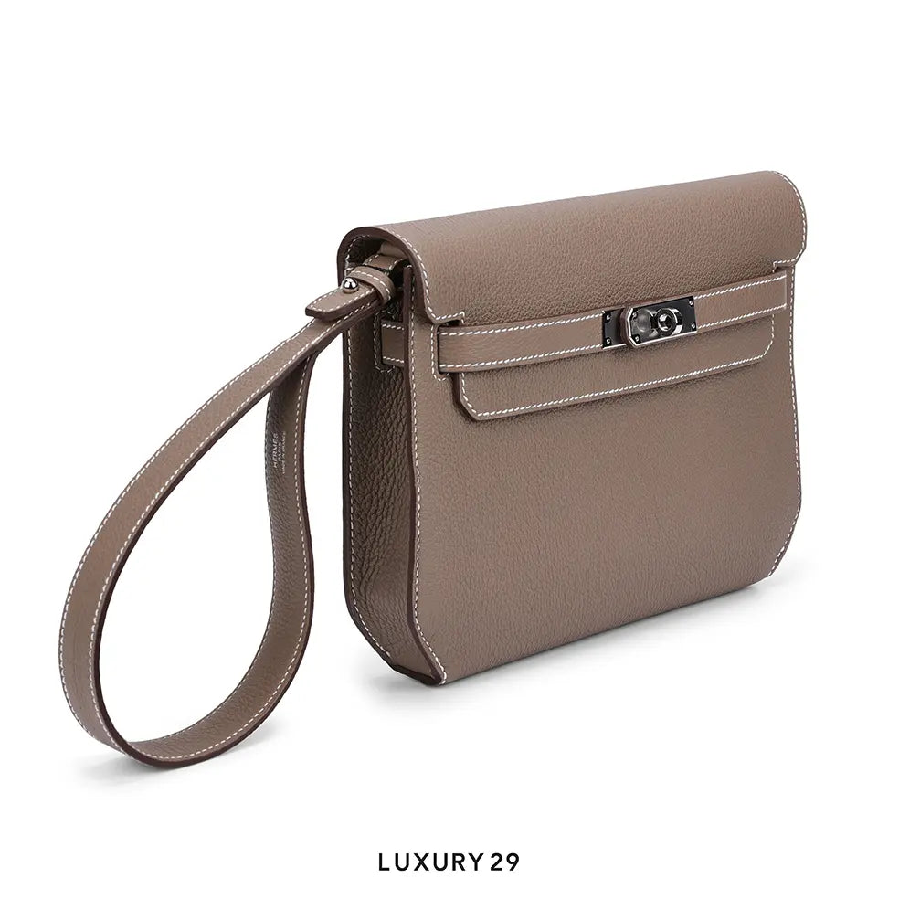 Hermes Kelly depeches 25 Pouch Etoupe HERMES