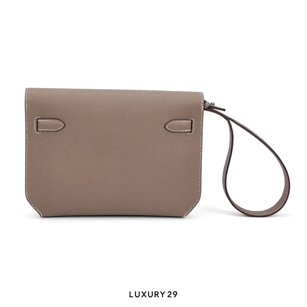 Hermes Kelly depeches 25 Pouch Etoupe HERMES
