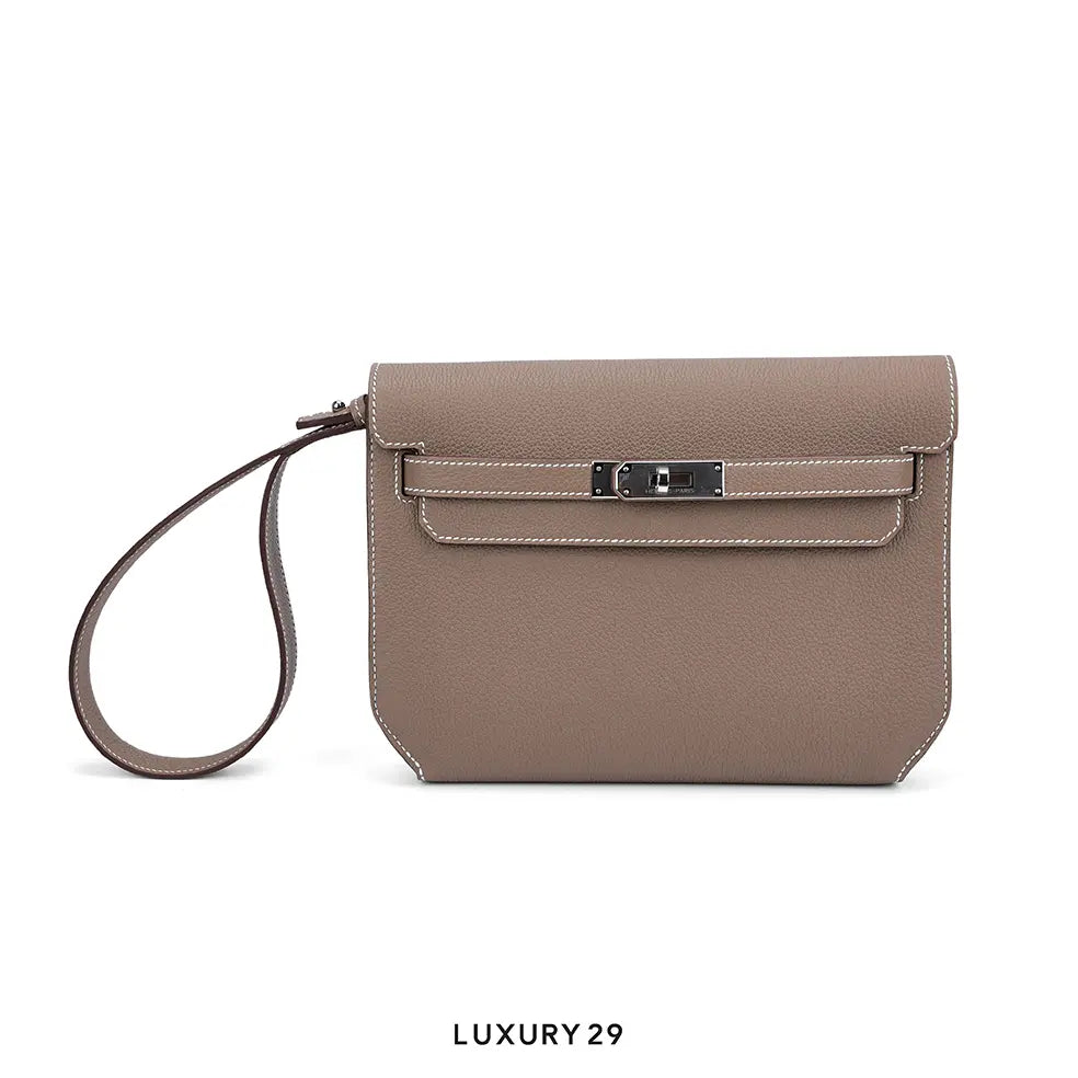 Hermes Kelly depeches 25 Pouch Etoupe HERMES