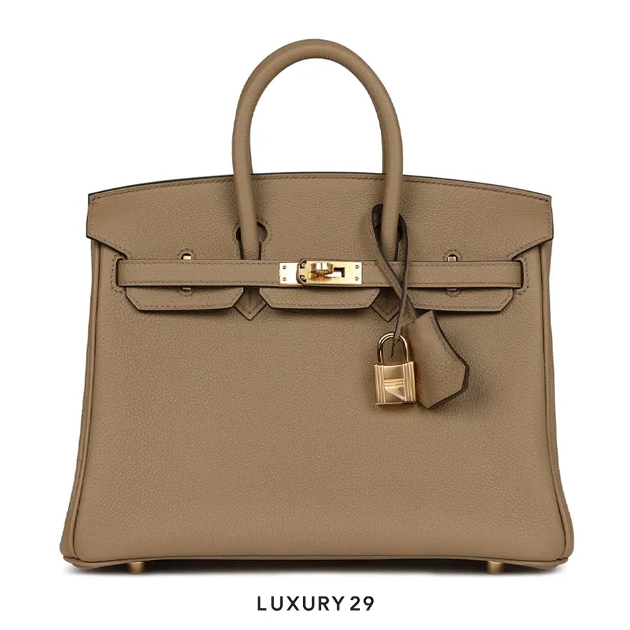 Hermes Birkin 25 Veau Togo Beige Marfa Gold Hardware