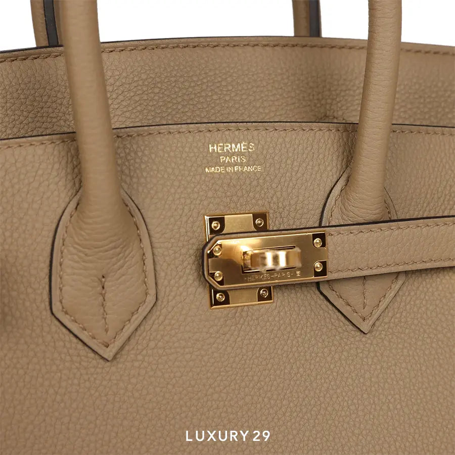 Hermes Birkin 25 Veau Togo Beige Marfa Gold Hardware HERMES