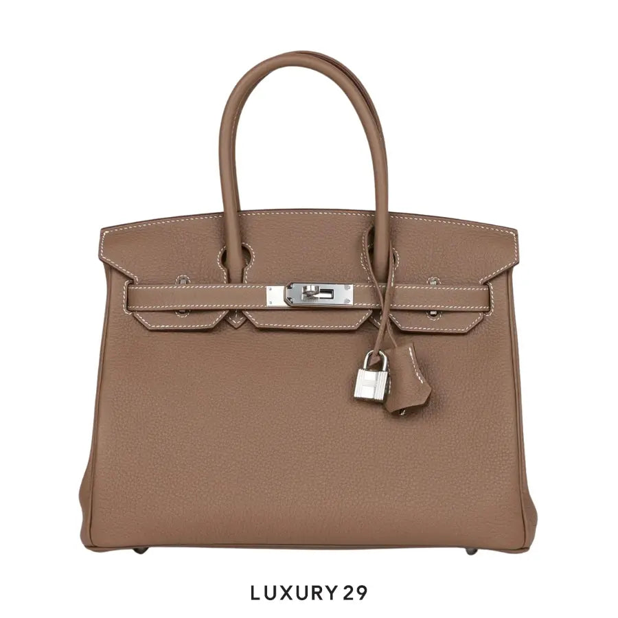 Hermes Birkin 30 Etoupe Togo Palladium Hardware / U Stamp