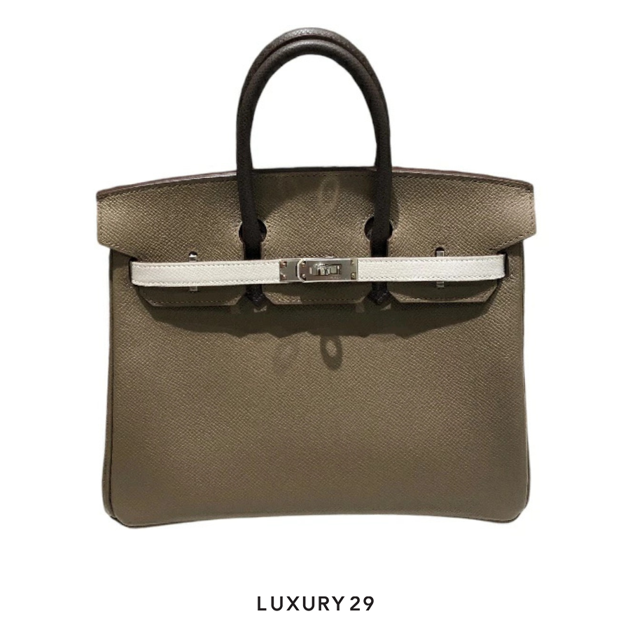 Hermes Birkin Retourne 25 Epsom Etoupe Tri Colour Palladium Hardware B Stamp (Jan2024) HERMES Luxury29