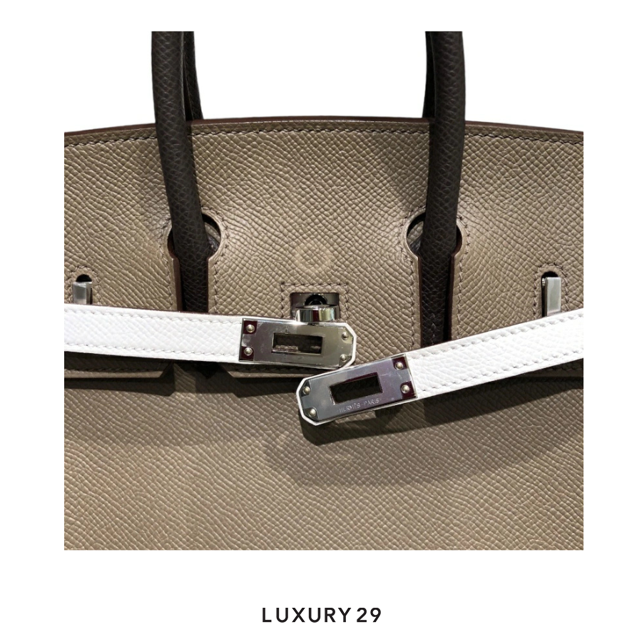 Hermes Birkin Retourne 25 Epsom Etoupe Tri Colour Palladium Hardware B Stamp (Jan2024) HERMES Luxury29