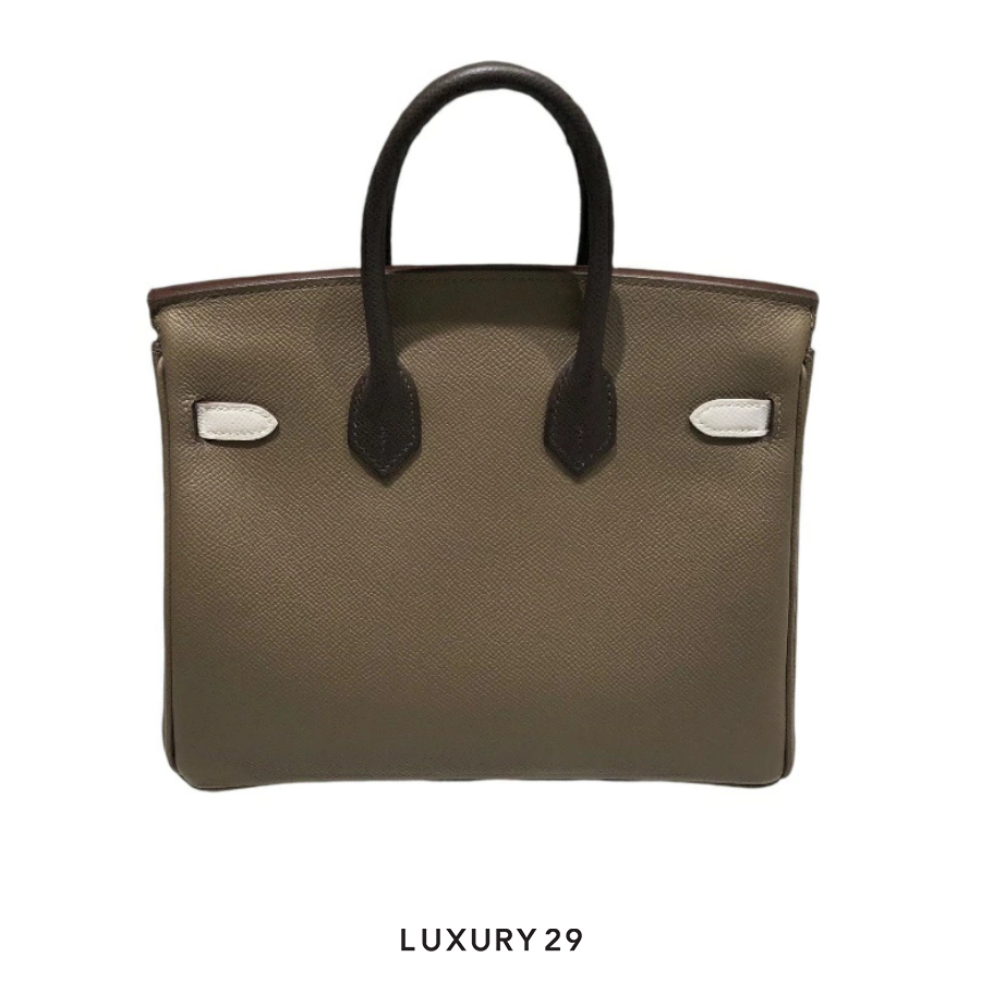 Hermes Birkin Retourne 25 Epsom Etoupe Tri Colour Palladium Hardware B Stamp (Jan2024) HERMES Luxury29