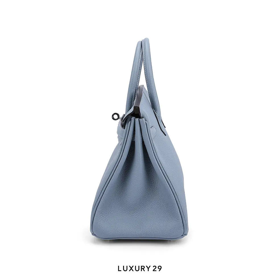 Hermes Birkin Sellier 25 Bleu Brume Epsom Palladium Hardware / U Stamp HERMES