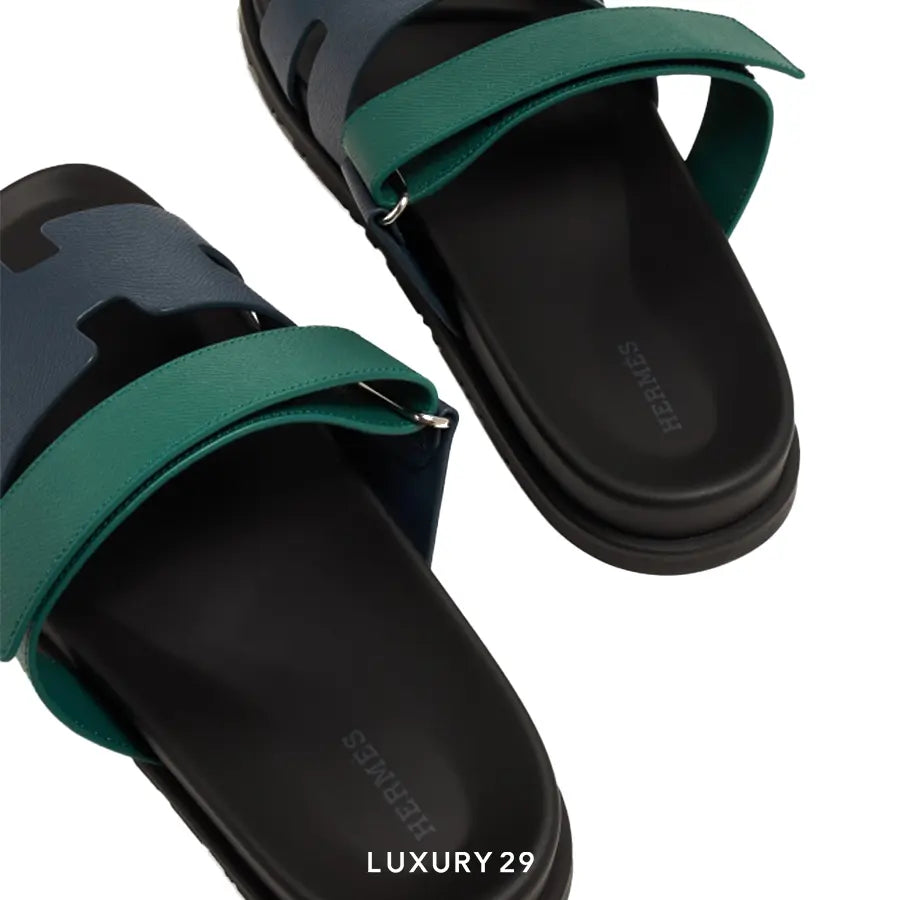 Hermes Chypre Sandal Bleu Celeste / Vert Oyat HERMES