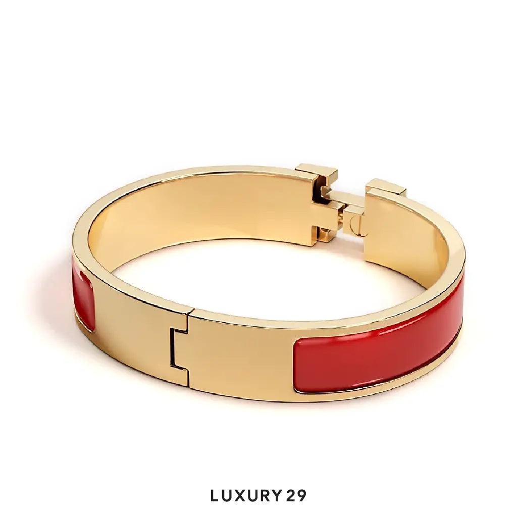 Hermes Clic H Bracelet Gold plated PM Rouge Amarante HERMES