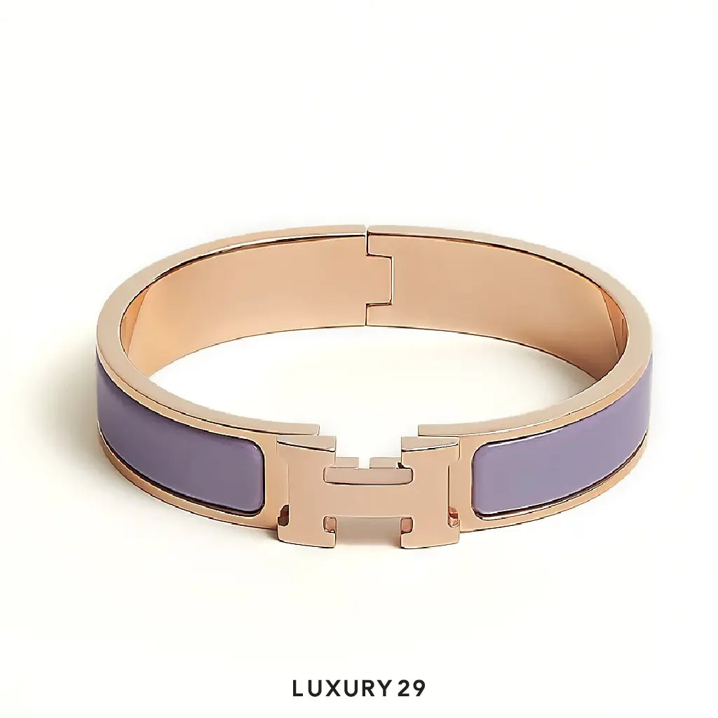 Hermes Clic H bracelet Rose gold plated PM Lilas